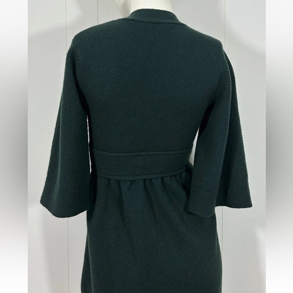 VTG UNITED COLORS of BENETTON emerald green wool open cardigan robe sz M - italy - Picture 6 of 8